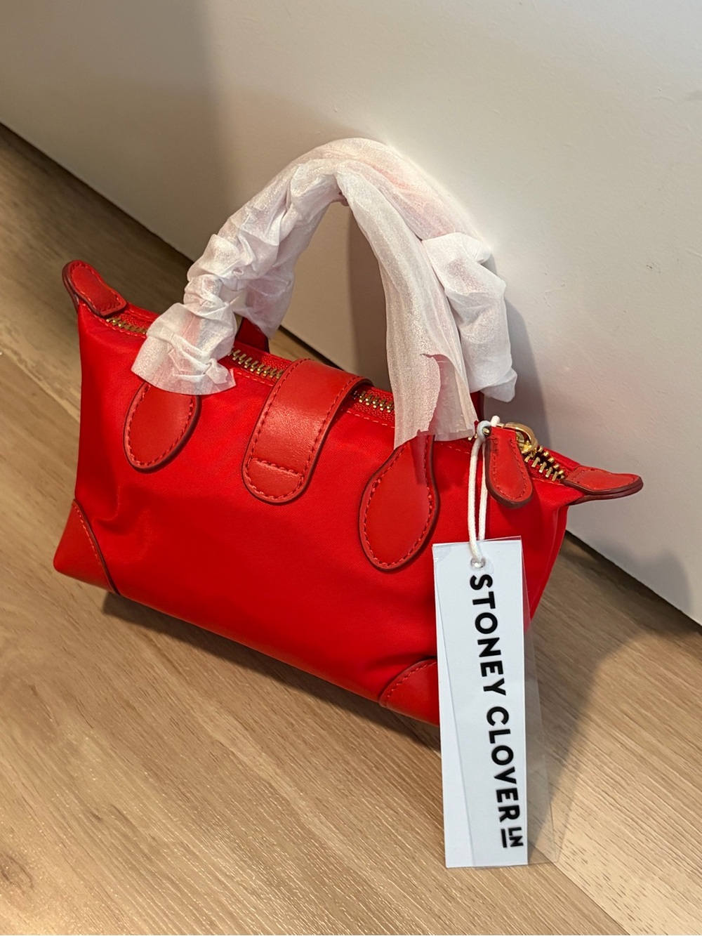 Stoney Clover Lane Tomato Red Pouchette Crossbody Bag - Picture 5 of 10
